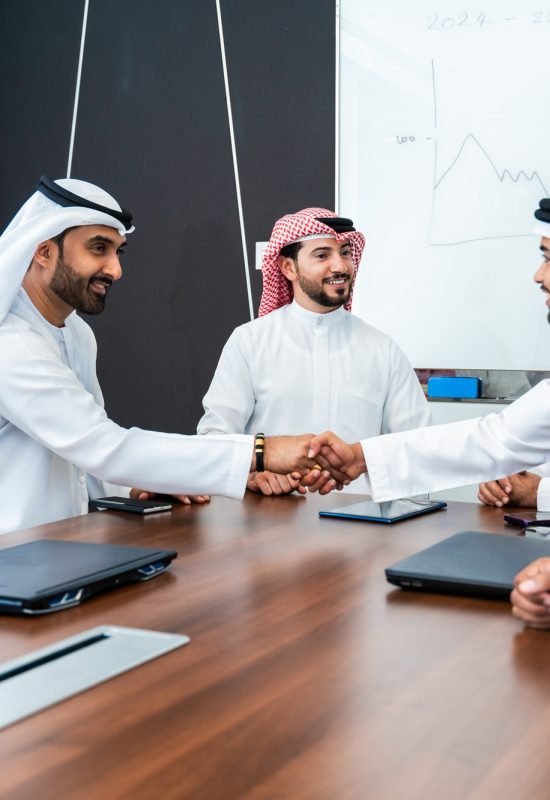 Group of corporate arab businessmen meeting in the office Group of corporate arab businessmen meeting in the office